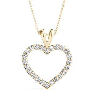 Salina Lab-Created Diamond Yellow Gold 4 Prong Heart Necklace