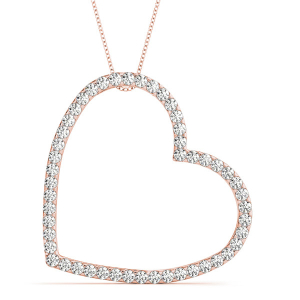 Tresha Lab-Created Diamond Rose Gold 4 Prong Heart Necklace