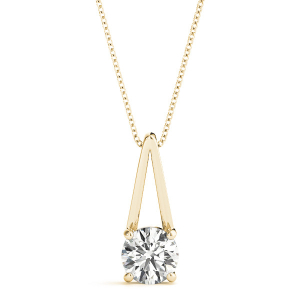 Richardine Lab-Created Diamond Yellow Gold 4 Prong Solitaire Pendant Necklace