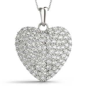 Vella Lab-Created Diamond Pave Set Heart Necklace