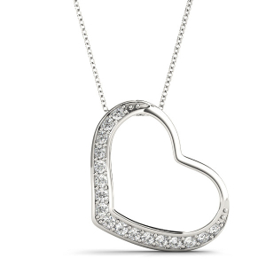 Jessy Lab-Created Diamond Pave Set Heart Necklace