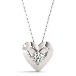 Richolda Natural Diamond Bezel Set Solitaire Pendant Necklace