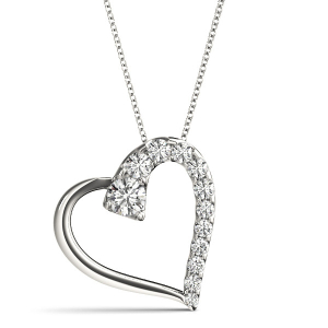 Saina Lab-Created Diamond 4 Prong Heart Necklace