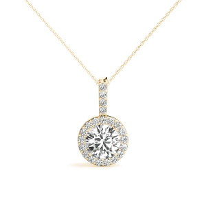 Trine Lab-Created Diamond Yellow Gold 4 Prong 