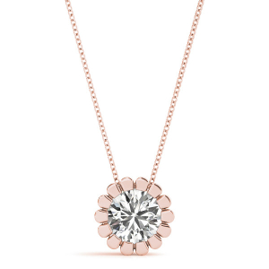 Tya Natural Diamond Rose Gold Solitaire Pendant Necklace