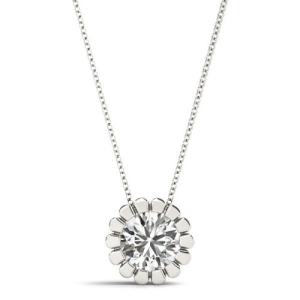 Tya Natural Diamond Round cut Solitaire Pendant Necklace