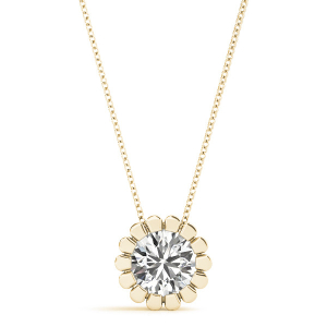 Tya Natural Diamond Yellow Gold Solitaire Pendant Necklace