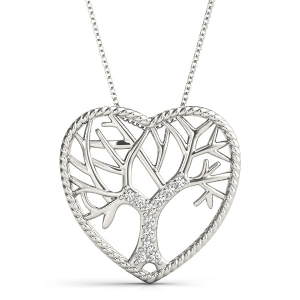 Arlin Lab-Created Diamond Shared Prong Heart Necklace