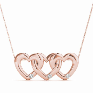 Raelyn Lab-Created Diamond Rose Gold 4 Prong Heart Necklace