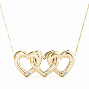 Raelyn Lab-Created Diamond Yellow Gold 4 Prong Heart Necklace