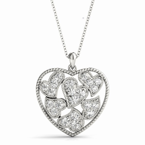 Lizzy Lab-Created Diamond 4 Prong Heart Necklace