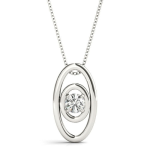 Taadeel Natural Diamond Solitaire Pendant Necklace