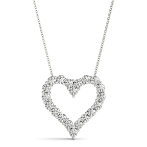 Shuly Lab-Created Diamond Shared Prong Heart Necklace