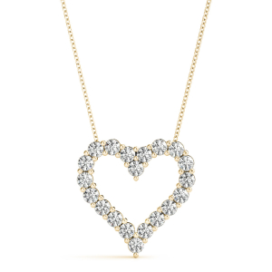 Shuly Lab-Created Diamond Yellow Gold Shared Prong Heart Necklace