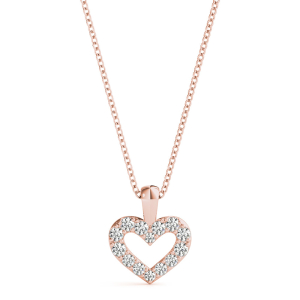Blessy Lab-Created Diamond Rose Gold 4 Prong Heart Necklace