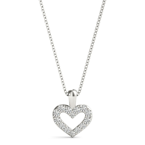 Blessy Lab-Created Diamond Round cut 4 Prong  Heart Necklace