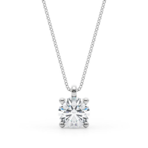 Roenne Natural Diamond 4 Prong Solitaire Pendant Necklace