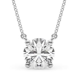 Roheis Natural Diamond 4 Prong Solitaire Pendant Necklace