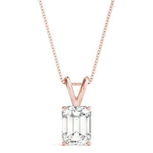 Brikya Natural Diamond Rose Gold 4 Prong  Necklace