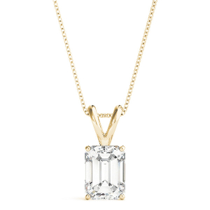 Brikya Natural Diamond Yellow Gold 4 Prong  Necklace