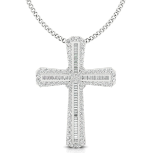 Lydia Lab-Created Diamond Cross Pendant Necklace