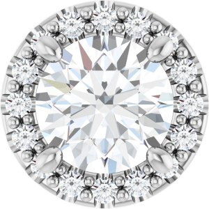 Jebina Natural Diamond 4 Prong Halo Pendant Necklace
