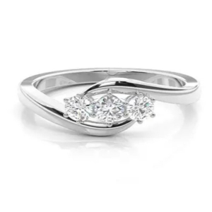 Deanndra Lab-Created Rose Gold 6 Prong Trilogy Engagement Diamond Ring