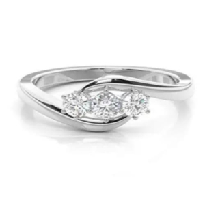 Deanndra Lab-Created Round cut 6 Prong  Trilogy Engagement Diamond Ring