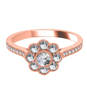 Ermenburg Natural Rose Gold Bezel Everyday Diamond Ring