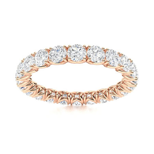 Eadrea Lab-Created Rose Gold Prong  Diamond Ring