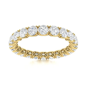 Eadrea Lab-Created Yellow Gold Prong  Diamond Ring