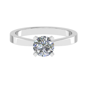 Cecille Lab-Created Round cut 4 Prong  Solitaire Diamond Ring