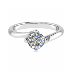 Crysta Lab-Created Round cut 4 Prong  Solitaire Diamond Ring