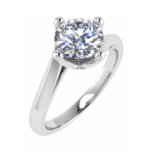Crysta Lab-Created Yellow Gold 4 Prong Solitaire Diamond Ring