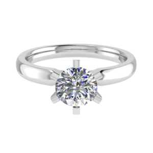 Lucia Lab-Created Round cut 4 Prong  Solitaire Diamond Ring