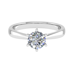 Brooksie Lab-Created Diamond Round cut 6 Prong  Classic Solitaire Engagement Ring