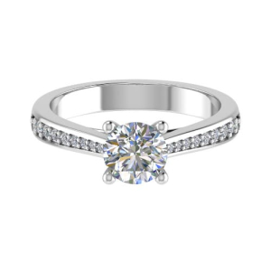 Carlissa Lab-Created Diamond 4 Prong Side Stone Engagement Ring