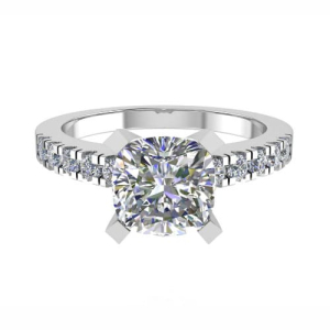 Sandra Lab-Created Diamond 4 Prong Side Stone Engagement Ring