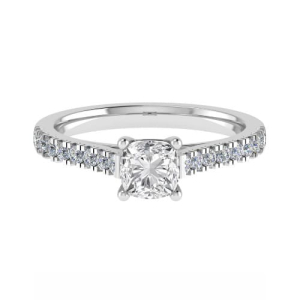 Calita Lab-Created Diamond 4 Prong Side Stone Engagement Ring