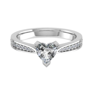 Jacqueline Lab-Created Diamond 3 Prong Side Stone Engagement Ring