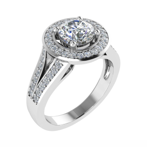 Juliet Lab-Created Round cut 4 Prong  Cluster Diamond Ring