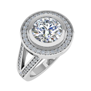 Sarah Lab-Created Bezel Cluster Diamond Ring
