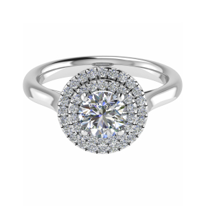 Leena Lab-Created Round cut 4 Prong  Cluster Diamond Ring