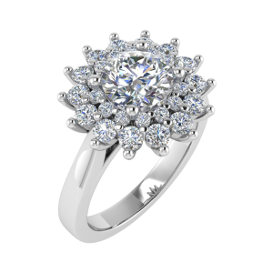 Susan Lab-Created 4 Prong Cluster Diamond Ring