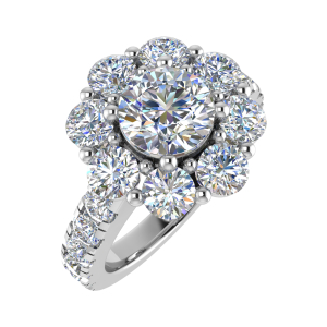 Shiloh Lab-Created 4 Prong Cluster Diamond Ring