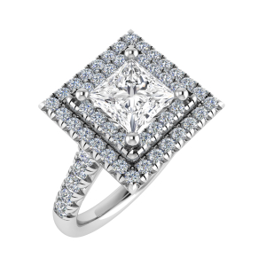 Magdaline Lab-Created 4 Prong Cluster Diamond Ring
