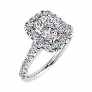 Katherine Lab-Created Cushion cut 4 Prong  Cluster Diamond Ring