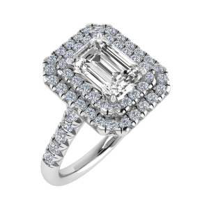 Layla Lab-Created Rose Gold 4 Prong Side Stone Diamond Ring