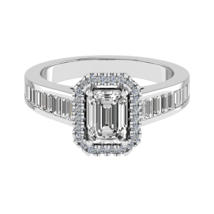 Sana Lab-Created Emerald cut 4 Prong  Cluster Diamond Ring