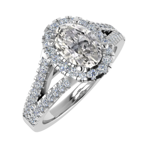 Rosal  Lab-Created Diamond Halo Engagement Ring
